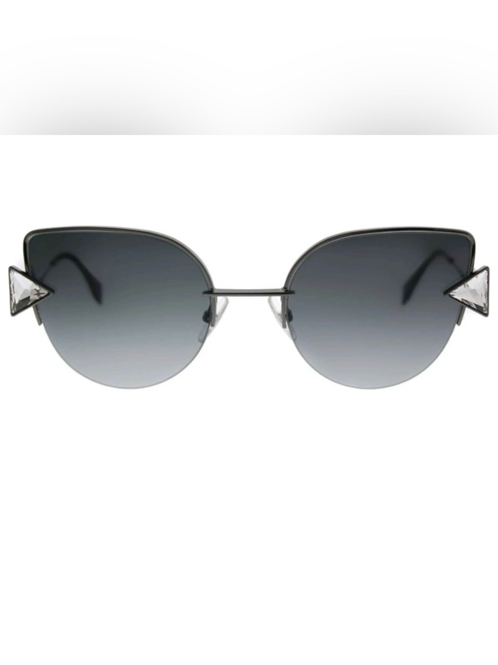 Fendi Gray Gradient Round Cat-Eye Sunglasses